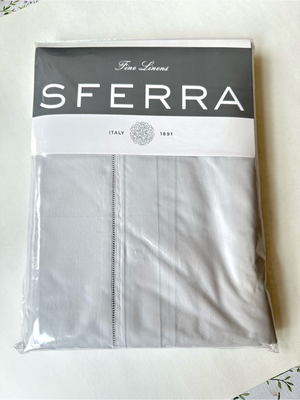 New! Sferra Celeste Queen Duvet Cover Tin Made in Italy 100% Cotton, Retail $770